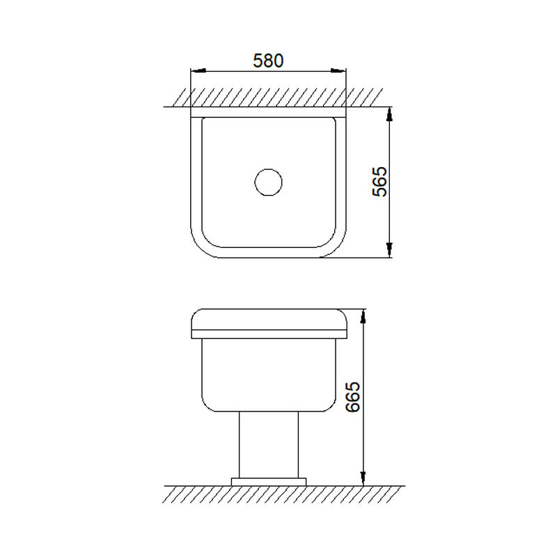 7002 Ceramic Mop Sink | Service Sink | Utility Sink