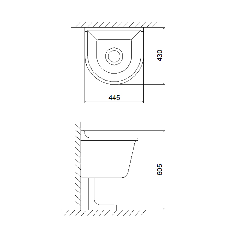 7004 Ceramic Mop Sink | Service Sink | Utility Sink