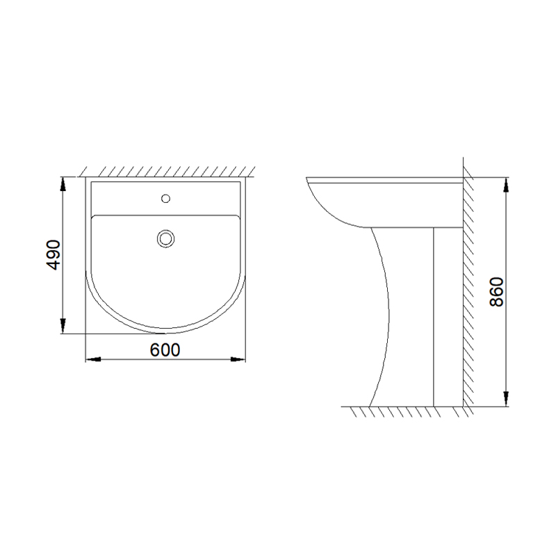 3003 Pedestal Sink | Pedestal Basin | Bathroom Sink