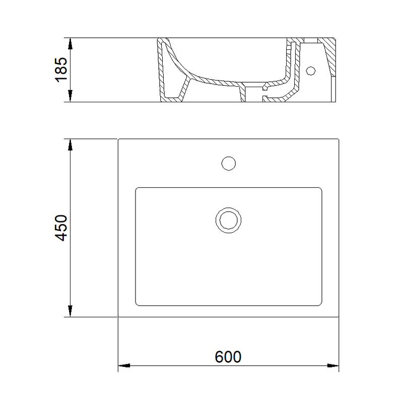 4244 Console Sink | Semi-countertop Sink | Ceramic Basin
