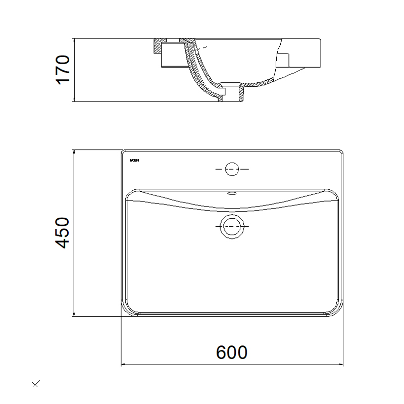 4123 Console Sink | Semi-countertop Sink | Ceramic Basin