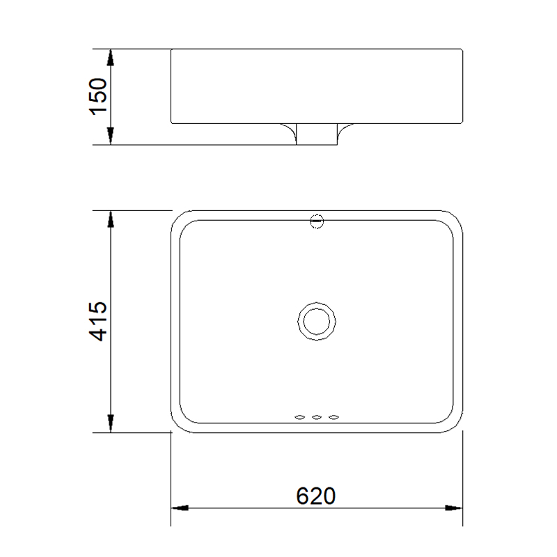 4101 Drop-in Sink | Countertop Basin