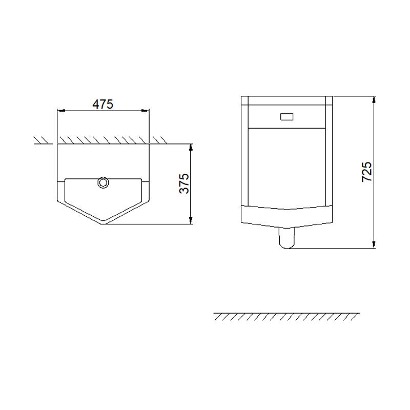 6001 Ceramic Wall-mounted Urinal with Sensor