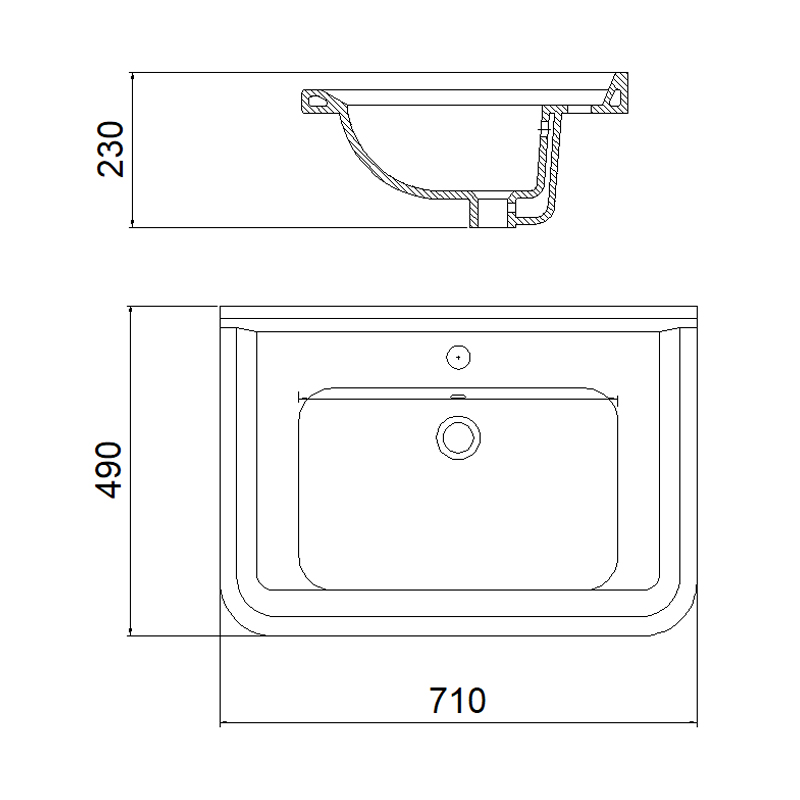 4623 Vanity Top | Cabinet Basin | Cabinet Sink