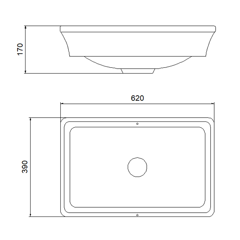 4302 Drop-in Sink | Countertop Basin