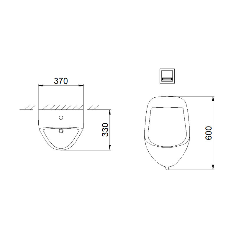 6009 Ceramic Wall-mounted Urinal with Sensor