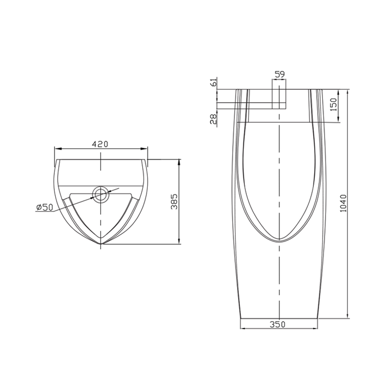 6010 Floor-standing Ceramic Urinal with Sensor