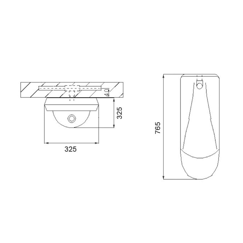 6012 Ceramic Wall-mounted Urinal with Sensor