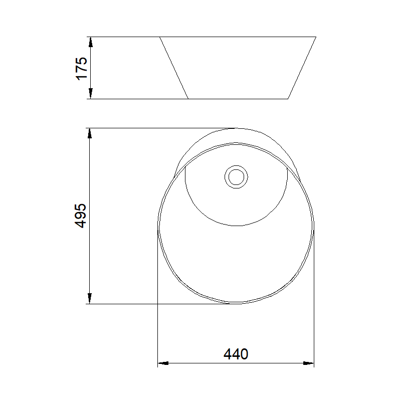 4207 Vessel Sink | Ceramic Hand Wash Basin