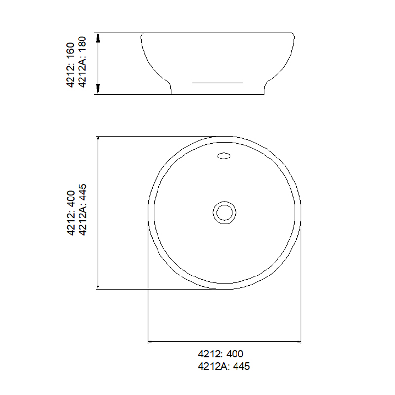 4212A Vessel Sink | Ceramic Hand Wash Basin