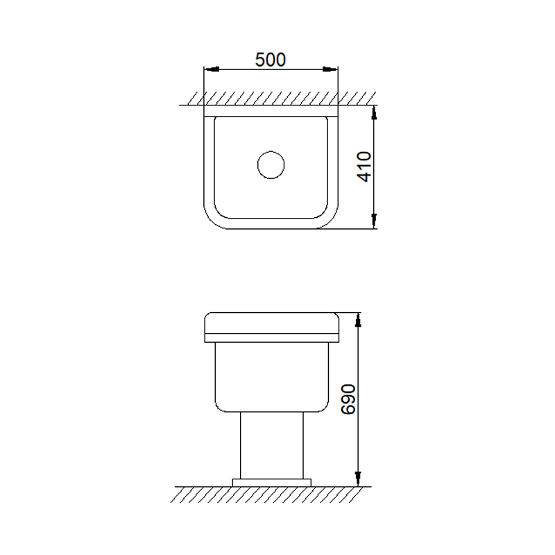 7001 Ceramic Mop Sink | Service Sink | Utility Sink